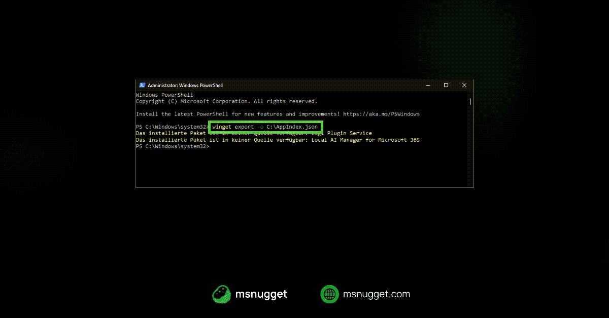 Migrate Apps Between PCs with winget export and import